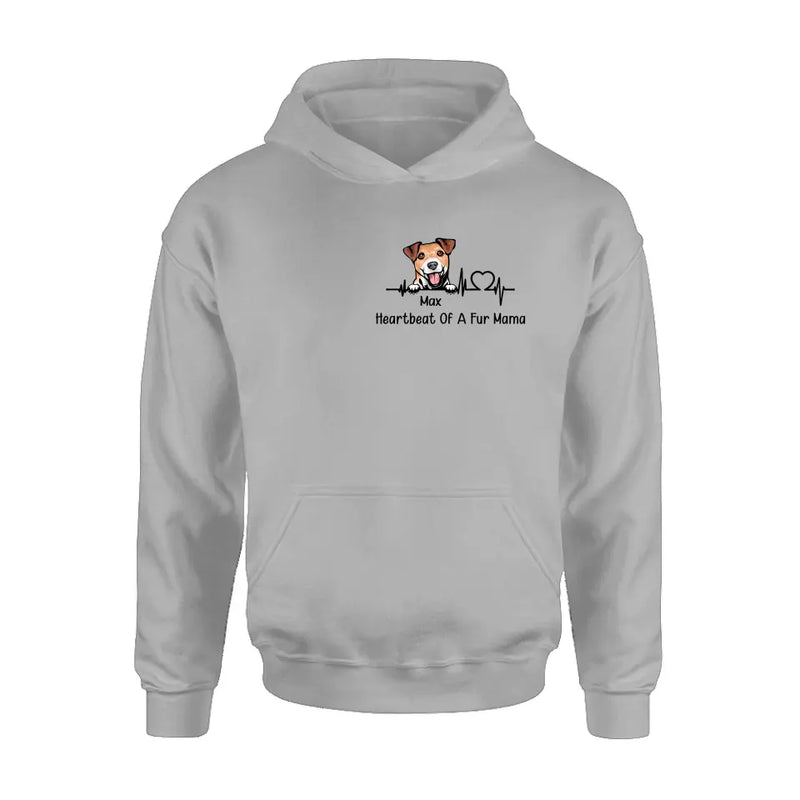 Personalized Dog Shirt/Hoodie - Gift Idea For Dog Lover/Mother's Day/Father's Day - Heartbeat Of A Fur Mama