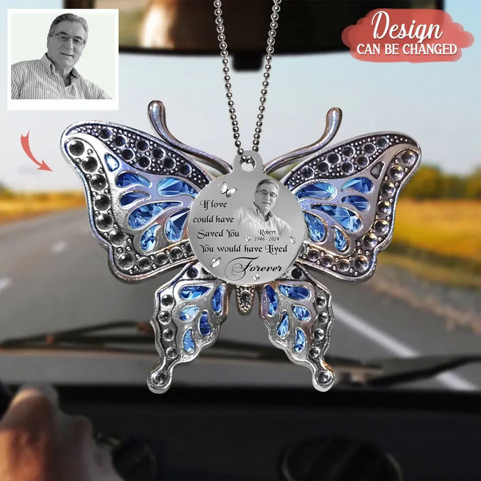 Custom Personalized Pet Memorial Butterfly Aluminum Ornament - Upload Photo - Memorial Gift Idea For Pet Lovers - Your Wings Were Ready But My Heart Was Not