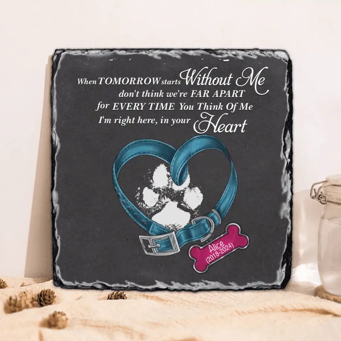 Custom Personalized Memorial Pet Square Lithograph - Gift Idea For Pet Lover - Don't Think We're Far Apart