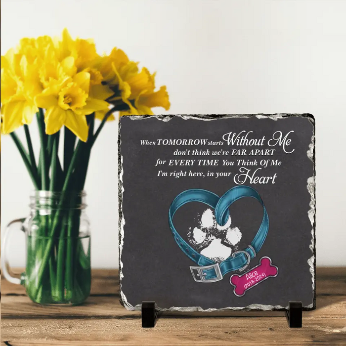 Custom Personalized Memorial Pet Square Lithograph - Gift Idea For Pet Lover - Don't Think We're Far Apart