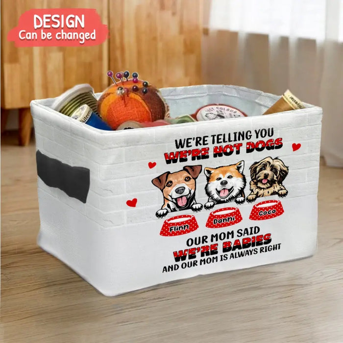 Personalized Pets Storage Box - Up to 4 Dogs/Cats - Gift Idea for Pet Lovers - Our Mom Said Were Babies