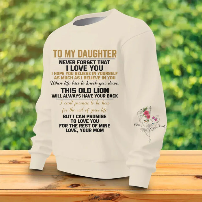 Personalized Lion Mom AOP Sweater - Mother's Day Gift Idea for Daughter/Son - To My Daughter/Son Never Forget That I Love You