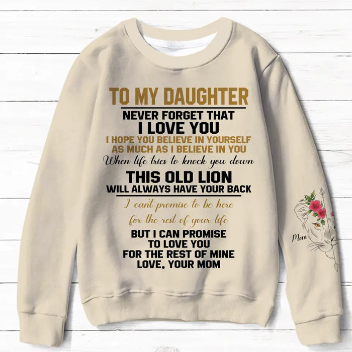 Personalized Lion Mom AOP Sweater - Mother's Day Gift Idea for Daughter/Son - To My Daughter/Son Never Forget That I Love You