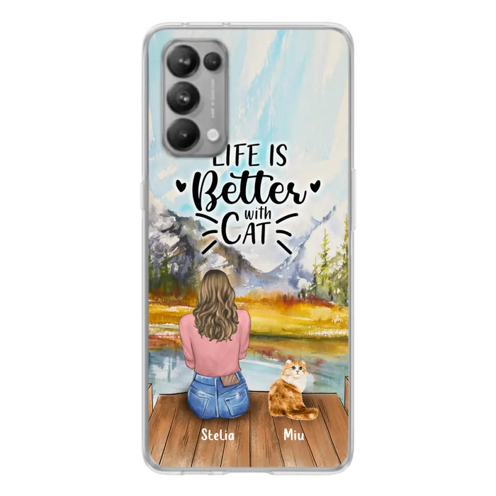 Custom Personalized Cat Mom Phone Case - Gifts For Cat Lovers With Upto 4 Cats - Home Is Where The Paws Are - Case For Oppo, Huawei, Xiaomi, Google Pixel