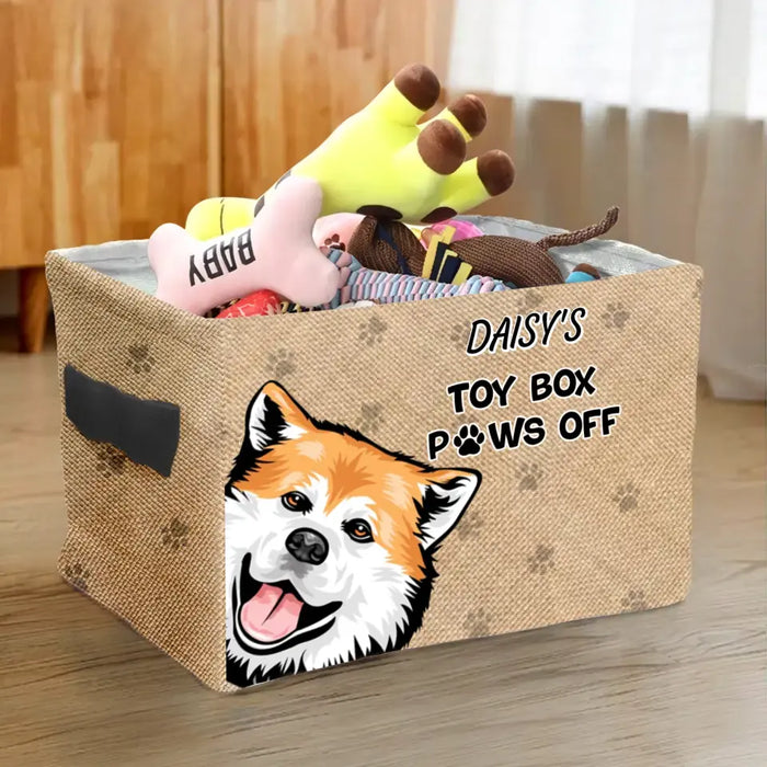 Personalized Pet Storage Box - Up to 5 Dogs/Cats - Gift Idea for Dog/Cat Lovers - Toy Box Paws Off