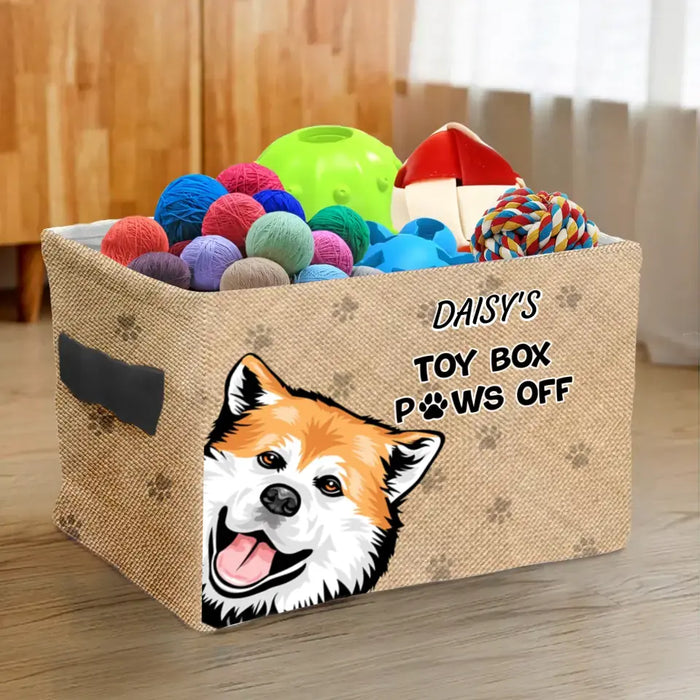 Personalized Pet Storage Box - Up to 5 Dogs/Cats - Gift Idea for Dog/Cat Lovers - Toy Box Paws Off