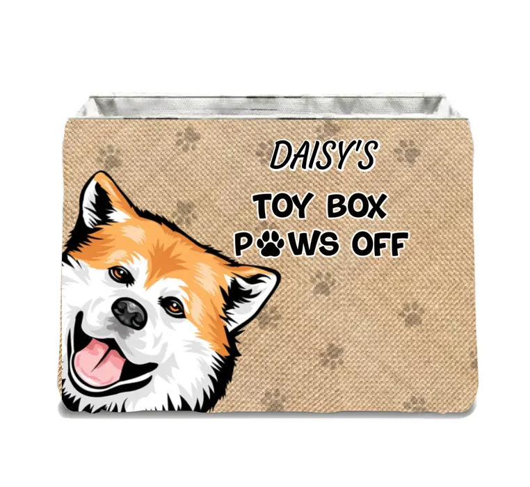Personalized Pet Storage Box - Up to 5 Dogs/Cats - Gift Idea for Dog/Cat Lovers - Toy Box Paws Off
