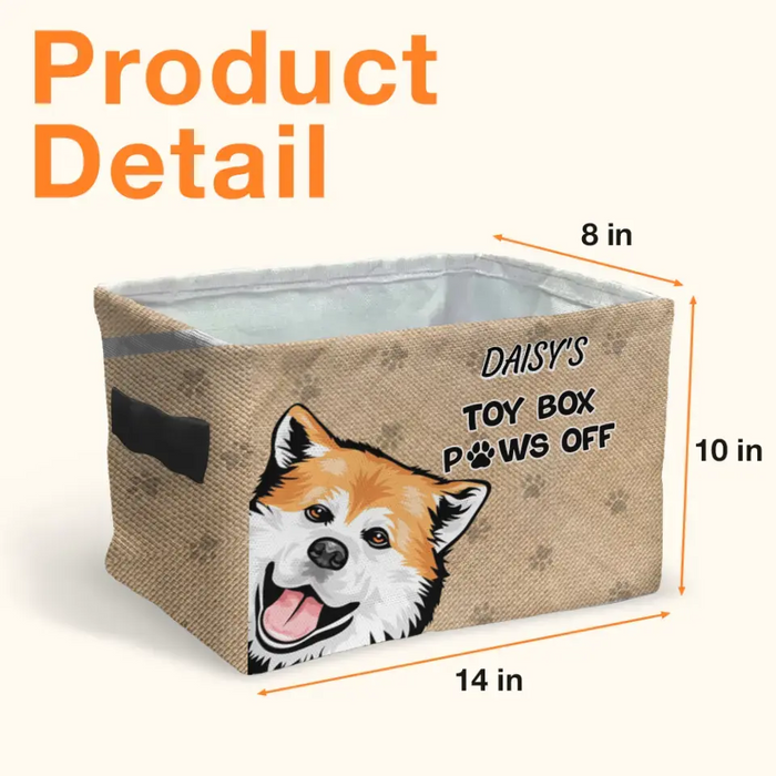 Personalized Pet Storage Box - Up to 5 Dogs/Cats - Gift Idea for Dog/Cat Lovers - Toy Box Paws Off