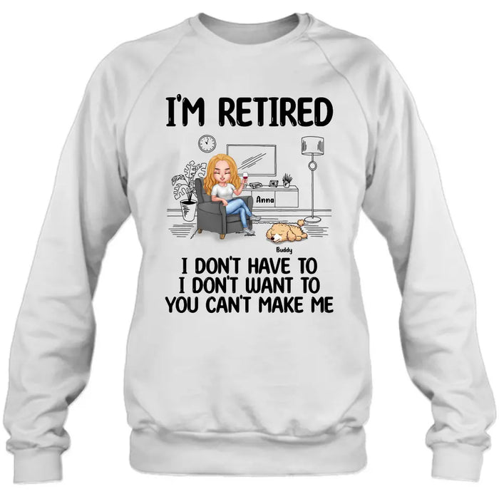 Custom Personalized Pet Shirt/ Hoodie - Upto 4 Dogs/Cats - Mother's Day/Father's Day Gift Idea for Dog/Cat Lovers - I'm Retired