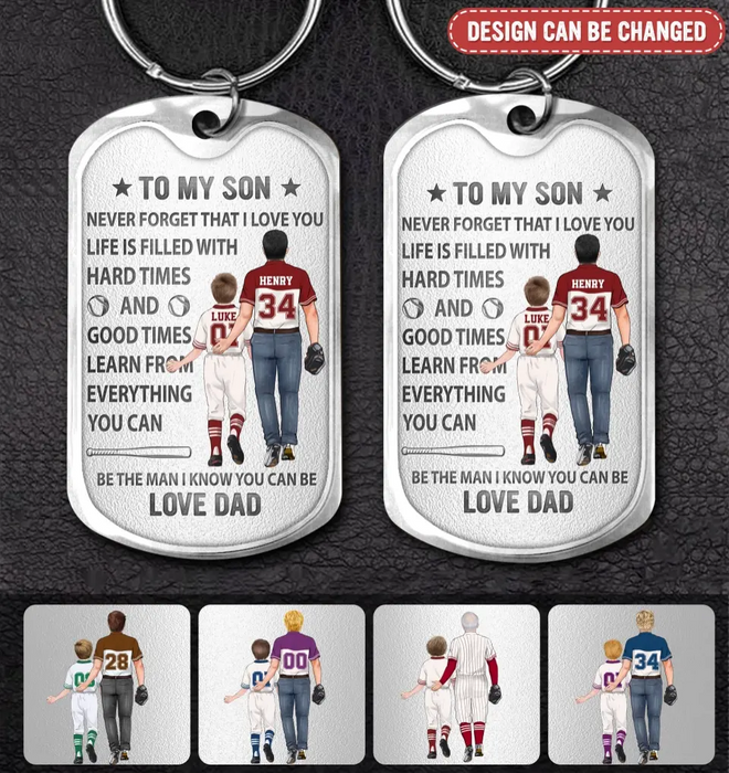 Personalized To My Son Aluminum Keychain - Gift Idea For Son/Father's Day - Never Forget That I Love You