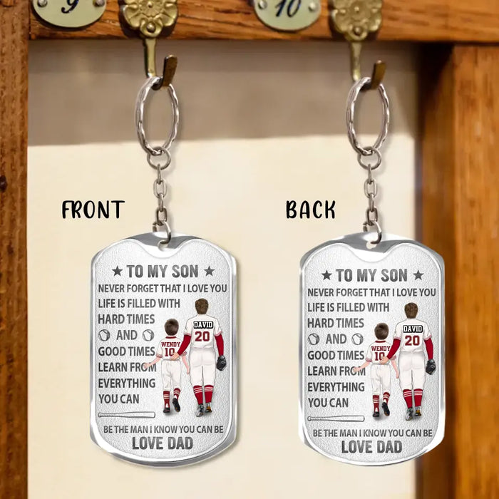 Personalized To My Son Aluminum Keychain - Gift Idea For Son/Father's Day - Never Forget That I Love You
