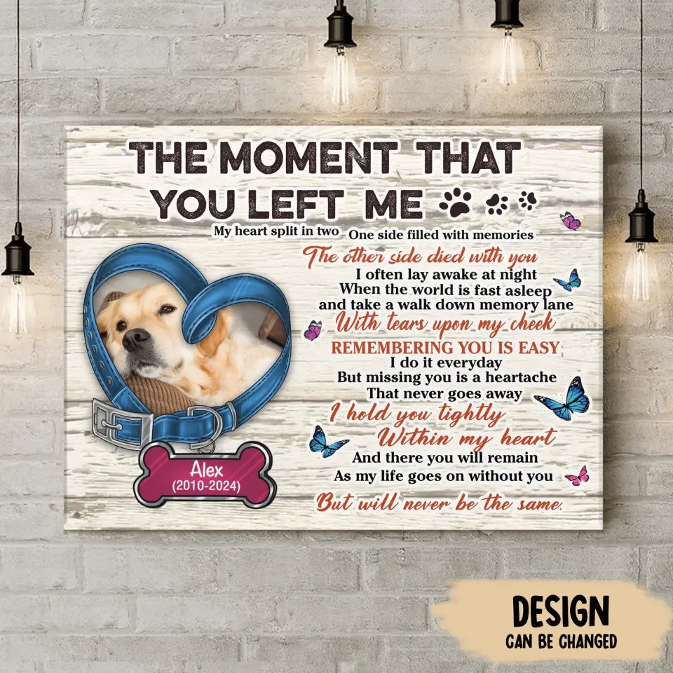 Custom Personalized Memorial Pet Collar Canvas - Upload Photo - Memori ...