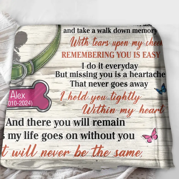 Personalized Memorial Pet Pawprint Fleece Throw/Quilt Blanket - Memorial Gift Idea For Dog/Cat Lover - The Moment That You Left Me