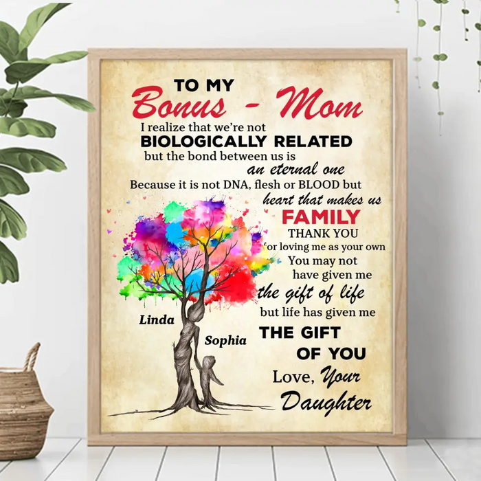 Custom Personalized To My Bonus Mom Unframed Vertical Poster - Upto 5 Kids - Mother's Day Gift Idea To Mom - Life Has Given Me The Gift Of You