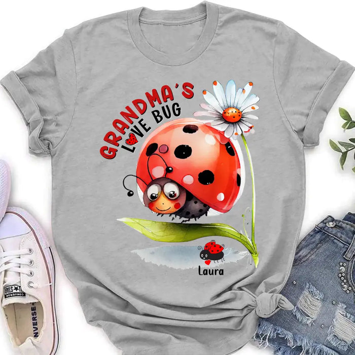 Custom Personalized Grandma Shirt/ Hoodie - Upto 6 Kids - Mother's Day Gift Idea For Grandma - Grandma's Love Bug