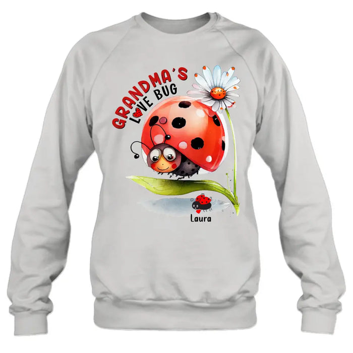 Custom Personalized Grandma Shirt/ Hoodie - Upto 6 Kids - Mother's Day Gift Idea For Grandma - Grandma's Love Bug