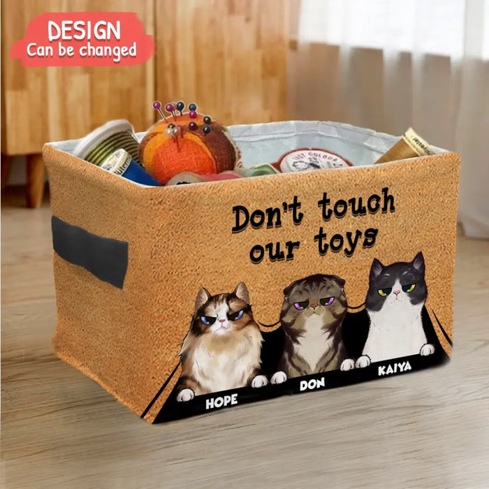 Custom Personalized Pet Storage Box - 
Upto 3 Dogs/Cats - Mother's Day/Father's Day Gift for Dog/Cat Lovers - Don't Touch Our Toys