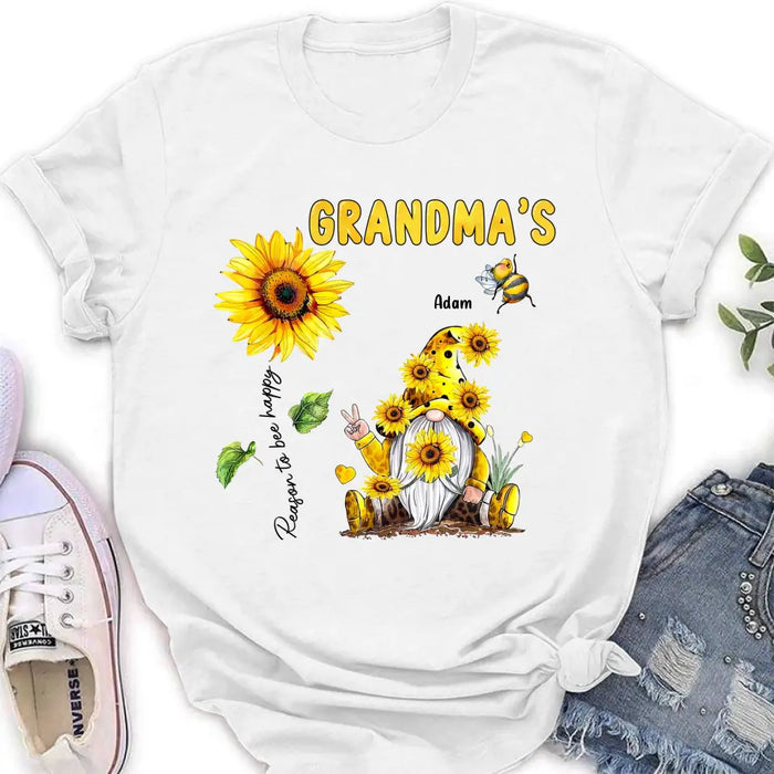 Personalized Grandma Shirt/Hoodie - Up to 6 Kids - Mother's Day Gift Idea For Grandma - Grandma's Reasons To Bee Happy