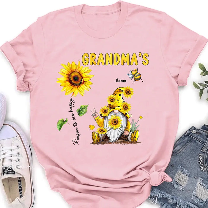 Personalized Grandma Shirt/Hoodie - Up to 6 Kids - Mother's Day Gift Idea For Grandma - Grandma's Reasons To Bee Happy