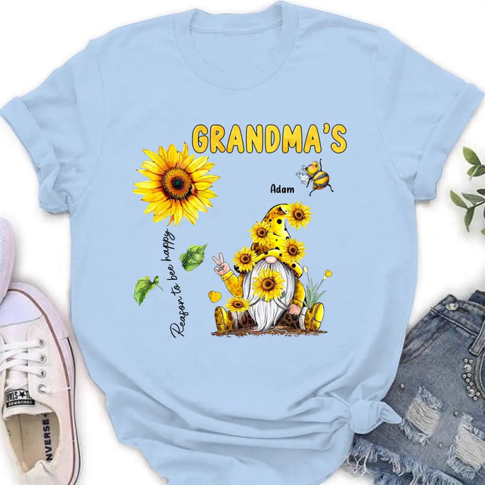 Personalized Grandma Shirt/Hoodie - Up to 6 Kids - Mother's Day Gift Idea For Grandma - Grandma's Reasons To Bee Happy