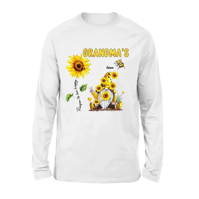 Custom Personalized Grandma Shirt/ Hoodie - Upto 6 Kids - Mother's Day Gift Idea For Grandma - Grandma's Reasons To Bee Happy