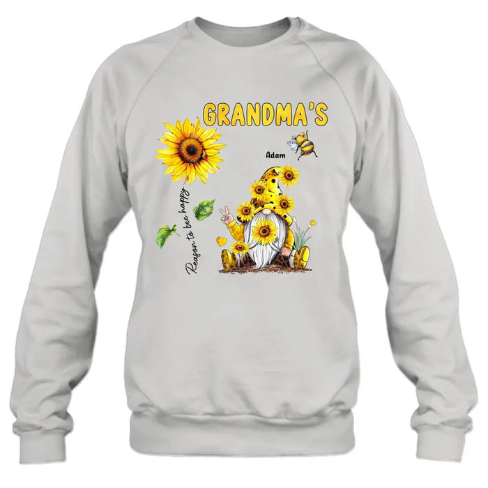 Personalized Grandma Shirt/Hoodie - Up to 6 Kids - Mother's Day Gift Idea For Grandma - Grandma's Reasons To Bee Happy