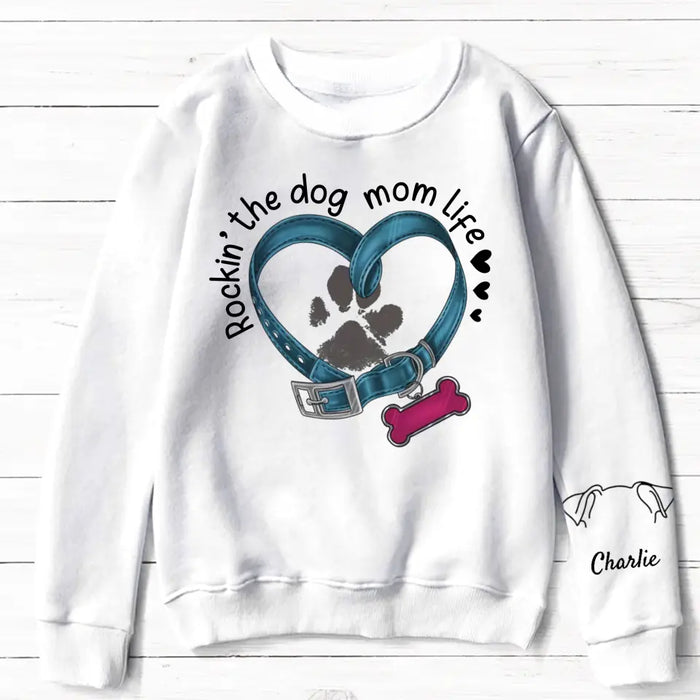 Personalized Dog Mom AOP Sweater - Up to 3 Dogs - Gift Idea for Mother's Day/Dog Lover - Rockin' The Dog Mom Life