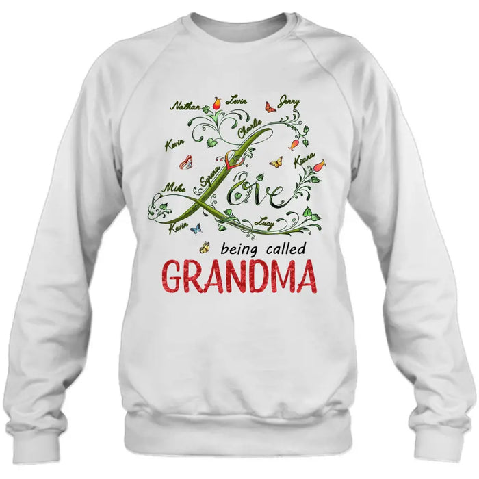 Custom Personalized Grandma Shirt/ Hoodie - Upto 10 Kids - Mother's Day Gift Idea For Grandma - Love Being Called Grandma
