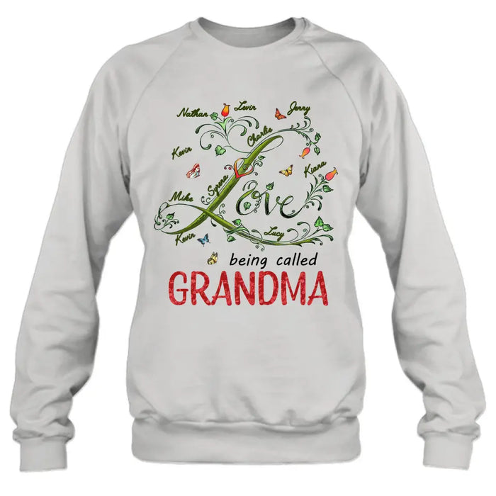 Personalized Grandma Shirt/Hoodie - Up to 10 Kids - Mother's Day Gift Idea For Grandma - Love Being Called Grandma