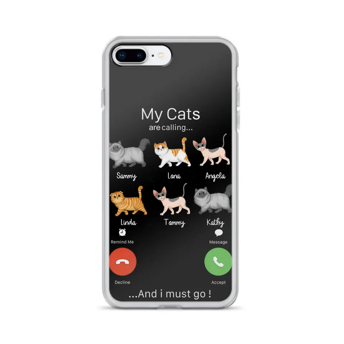 Custom Personalized Cats Phone Case - Gift Idea For Cat Lover/Mother's Day/Father's Day - My Cats Are Calling And I Must Go - Case For iPhone/Samsung