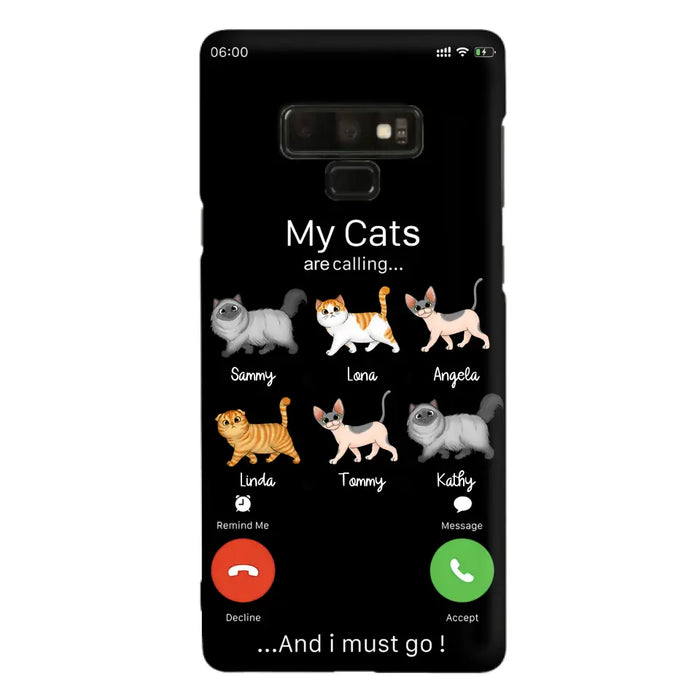 Custom Personalized Cats Phone Case - Gift Idea For Cat Lover/Mother's Day/Father's Day - My Cats Are Calling And I Must Go - Case For iPhone/Samsung