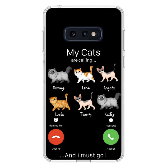 Custom Personalized Cats Phone Case - Gift Idea For Cat Lover/Mother's Day/Father's Day - My Cats Are Calling And I Must Go - Case For iPhone/Samsung