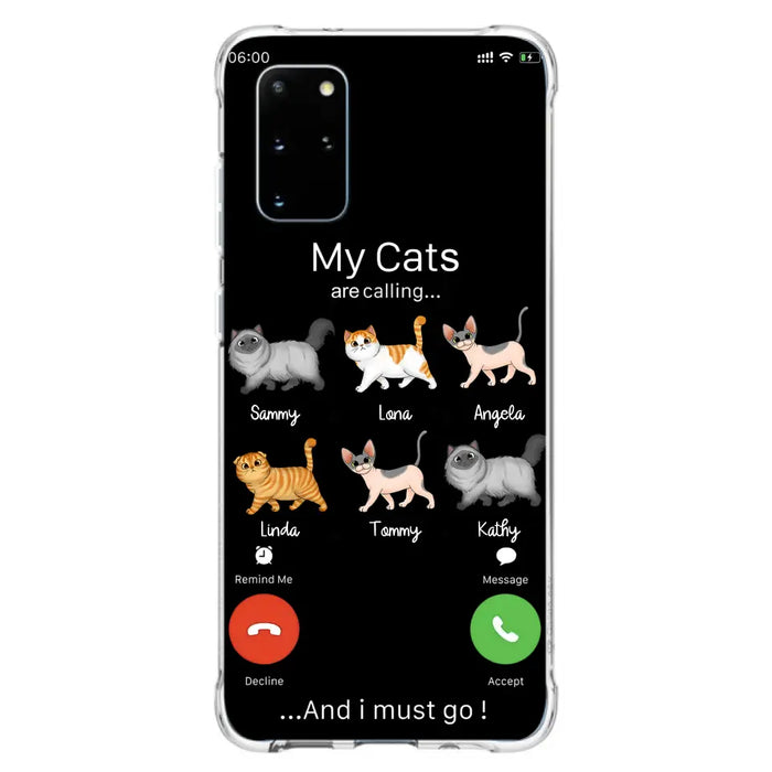 Custom Personalized Cats Phone Case - Gift Idea For Cat Lover/Mother's Day/Father's Day - My Cats Are Calling And I Must Go - Case For iPhone/Samsung