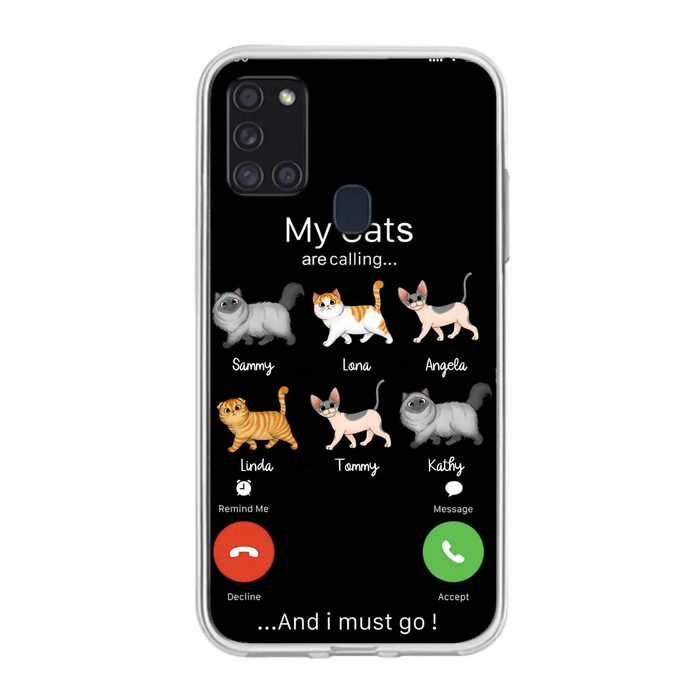 Custom Personalized Cats Phone Case - Gift Idea For Cat Lover/Mother's Day/Father's Day - My Cats Are Calling And I Must Go - Case For iPhone/Samsung