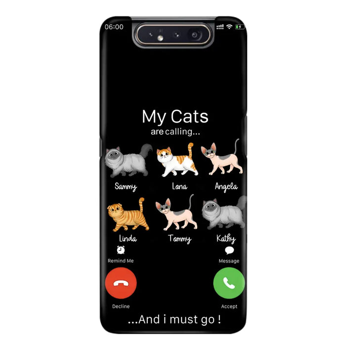 Custom Personalized Cats Phone Case - Gift Idea For Cat Lover/Mother's Day/Father's Day - My Cats Are Calling And I Must Go - Case For iPhone/Samsung