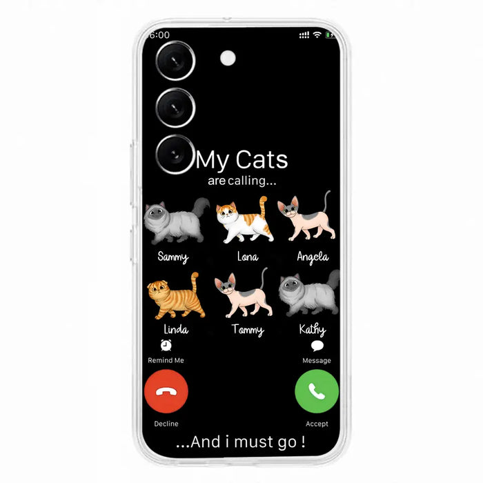 Custom Personalized Cats Phone Case - Gift Idea For Cat Lover/Mother's Day/Father's Day - My Cats Are Calling And I Must Go - Case For iPhone/Samsung