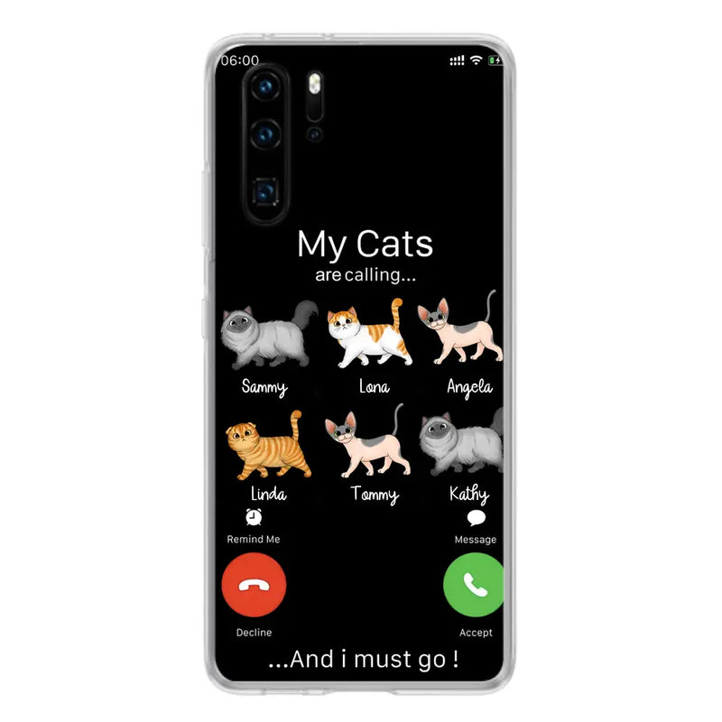 Personalized Cats Phone Case - Gift Idea For Cat Lover/Mother's Day/Father's Day - Up to 6 Cats - My Cats Are Calling And I Must Go - Cases For Oppo/Xiaomi/Huawei