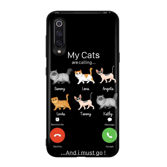 Custom Personalized Cats Phone Case - Gift Idea For Cat Lover/Mother's Day/Father's Day - Upto 6 Cats - My Cats Are Calling And I Must Go - Cases For Oppo/Xiaomi/Huawei