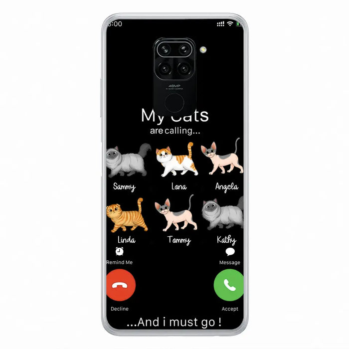 Custom Personalized Cats Phone Case - Gift Idea For Cat Lover/Mother's Day/Father's Day - Upto 6 Cats - My Cats Are Calling And I Must Go - Cases For Oppo/Xiaomi/Huawei