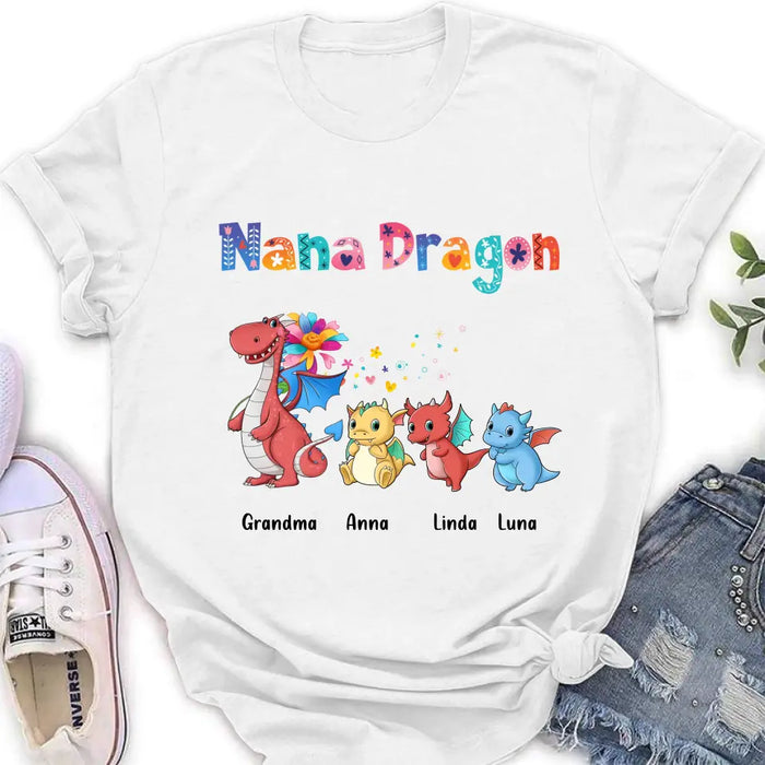 Personalized Grandma Dragon Shirt/Hoodie - Up to 10 Kids - Mother's Day Gift Idea For Grandma - Nana Dragon