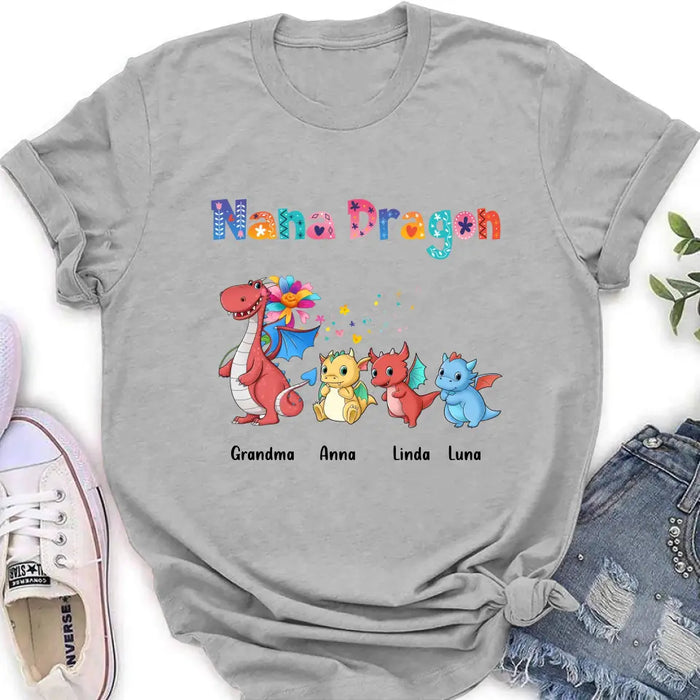 Personalized Grandma Dragon Shirt/Hoodie - Up to 10 Kids - Mother's Day Gift Idea For Grandma - Nana Dragon