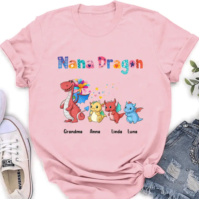 Personalized Grandma Dragon Shirt/Hoodie - Up to 10 Kids - Mother's Day Gift Idea For Grandma - Nana Dragon