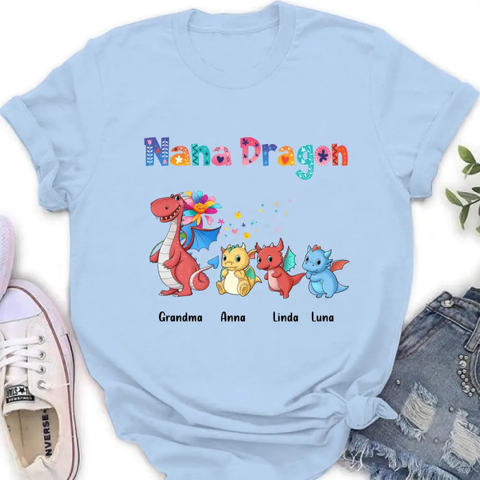 Personalized Grandma Dragon Shirt/Hoodie - Up to 10 Kids - Mother's Day Gift Idea For Grandma - Nana Dragon