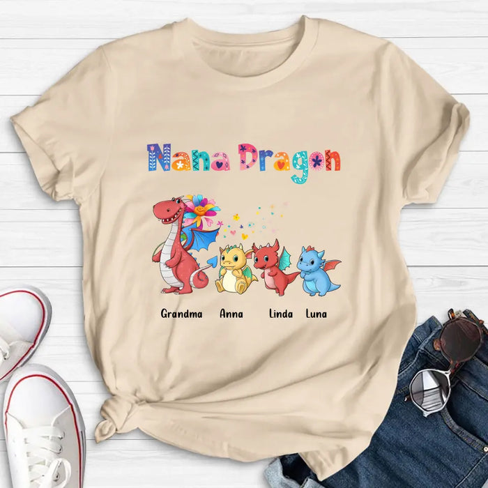 Personalized Grandma Dragon Shirt/Hoodie - Up to 10 Kids - Mother's Day Gift Idea For Grandma - Nana Dragon