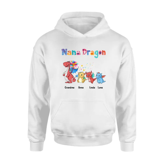 Personalized Grandma Dragon Shirt/Hoodie - Up to 10 Kids - Mother's Day Gift Idea For Grandma - Nana Dragon
