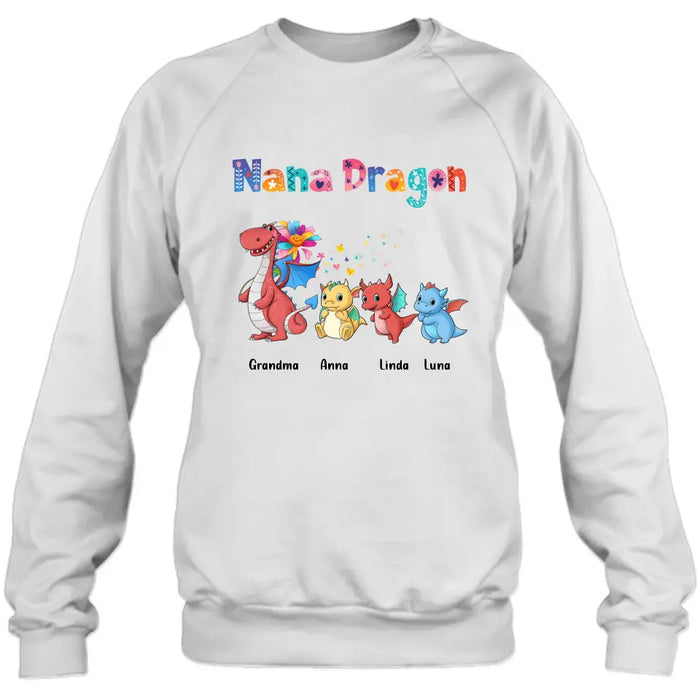 Personalized Grandma Dragon Shirt/Hoodie - Up to 10 Kids - Mother's Day Gift Idea For Grandma - Nana Dragon