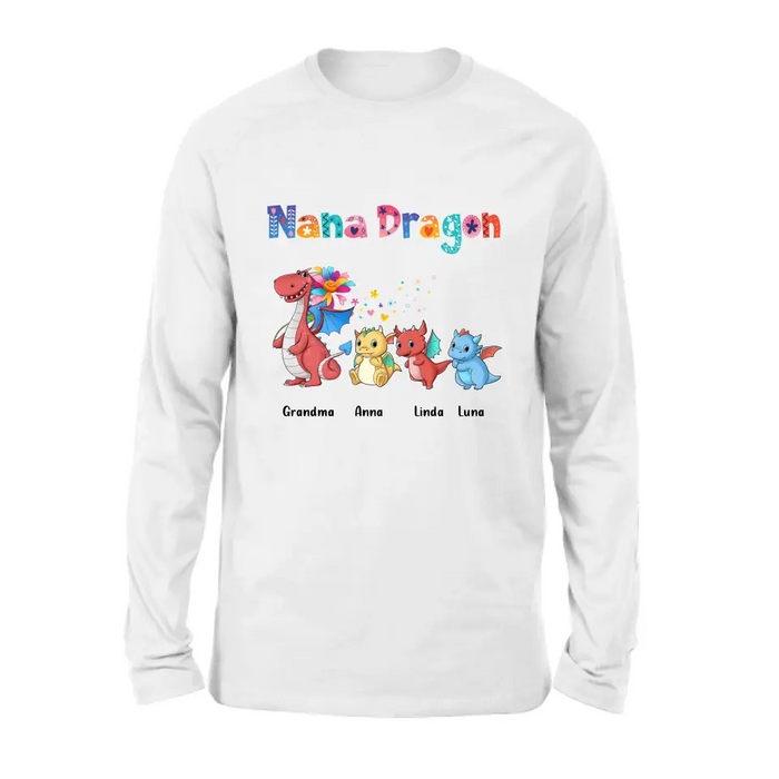 Personalized Grandma Dragon Shirt/Hoodie - Up to 10 Kids - Mother's Day Gift Idea For Grandma - Nana Dragon