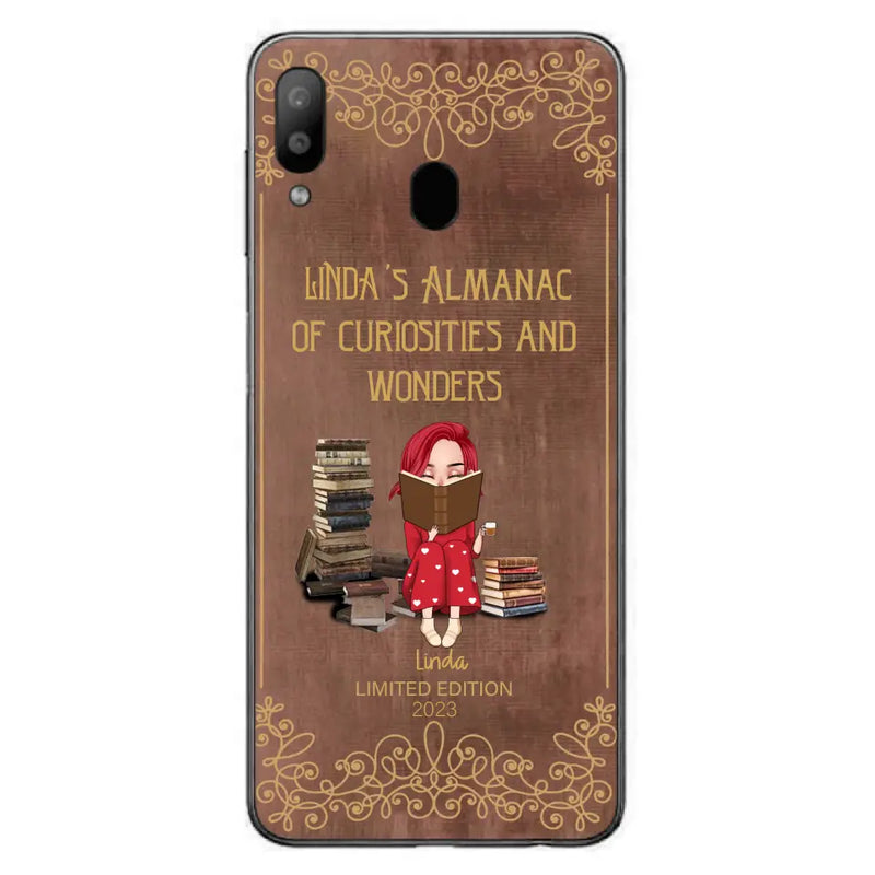 Personalized Reading Girl Phone Case - Gift Idea For Reading Lovers - Almanac Of Curiosities - Cases For iPhone/Samsung