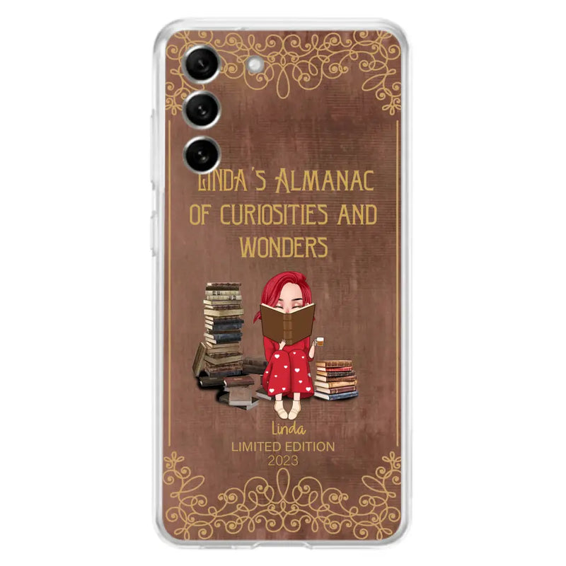 Personalized Reading Girl Phone Case - Gift Idea For Reading Lovers - Almanac Of Curiosities - Cases For iPhone/Samsung