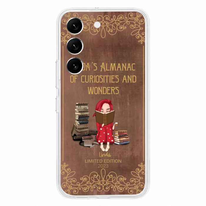 Custom Personalized Reading Girl Phone Case - Gift Idea For Reading Lovers - Almanac Of Curiosities - Cases For iPhone/Samsung